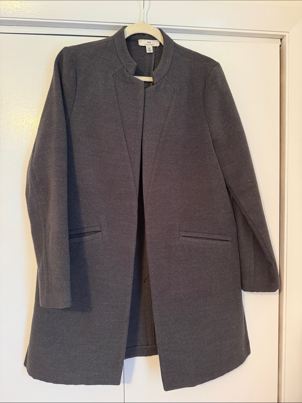 H&M Women's Dark Gray Open-Front Blazer Coat